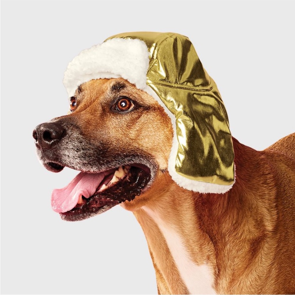 Boots & Barkley Metallic Gold Pet Trapper Hat